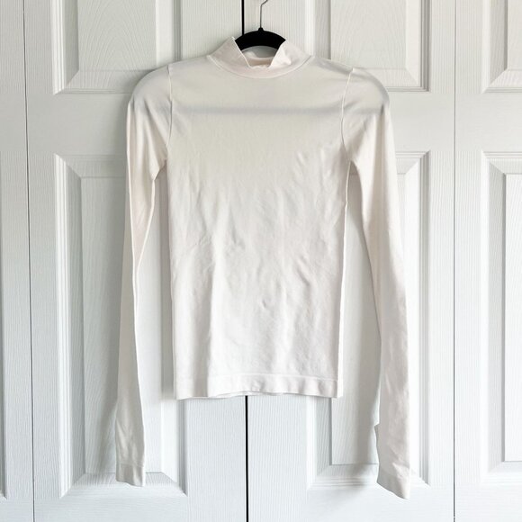 Free People Blush Pink Mock Neck Long Sleeve Seamless Top Women's Size XS/S - Picture 1 of 5
